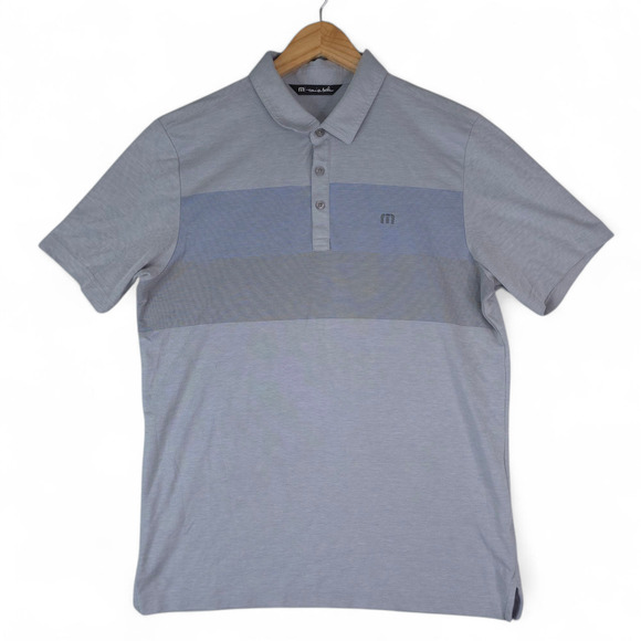 Travis Mathew Polo Shirt Mens Large Gray Short Sleeve Pima Cotton Blend - Picture 1 of 9